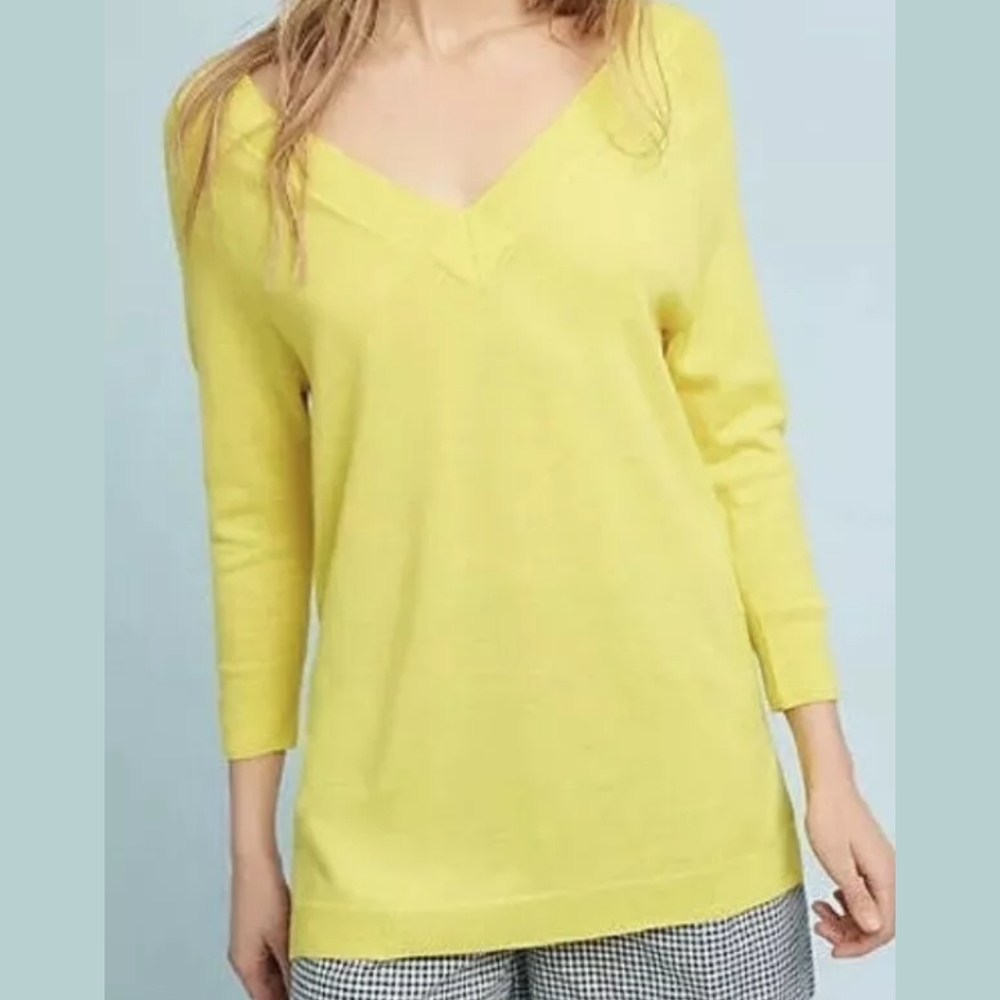 New Anthropologie Moth Merion Wool V Neck sweater